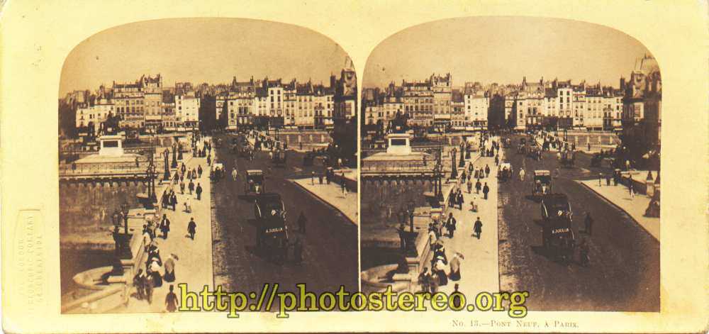 Paris - « N°13.-Pont Neuf, à Paris » Photographe présumé : William England  {%[Indexation sur stereotheque.fr]https://www.stereotheque.fr/result,13543-0%} (Paris, the « New Bridge » Photographer assumed : William England) 