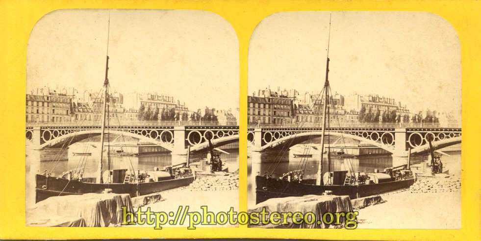 Paris - Pont des Saint pères. Pont du Carrousel.  {%[Indexation sur stereotheque.fr]https://www.stereotheque.fr/result,13559-0%} (Paris - Saint père Bridge, also named Carrousel bridge) 