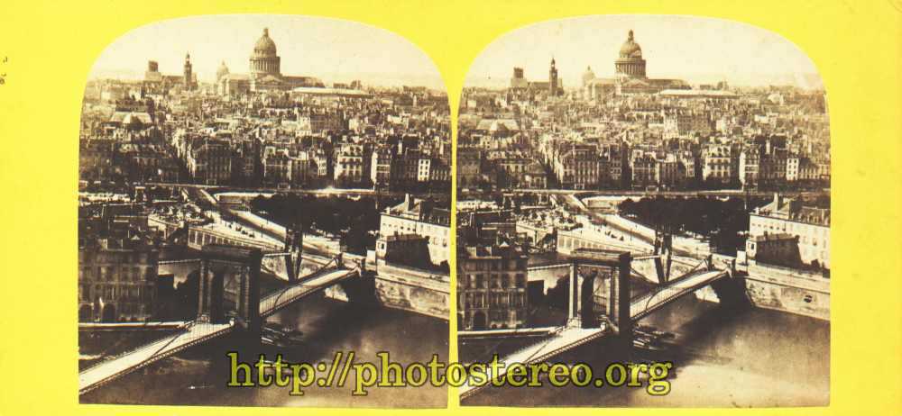 Paris - Panorama. Pont Louis-Philippe.    {%[Indexation sur stereotheque.fr]https://www.stereotheque.fr/result,13410-0%} (Paris - Panoramic view) 