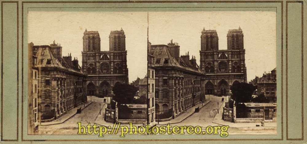 Paris - Notre-Dame. Tirage Villeneuve (?)  {%[Indexation sur stereotheque.fr]https://www.stereotheque.fr/result,14477-0%} (Paris - The church Notre-Dame. Edited by Villeneuve (?)) 