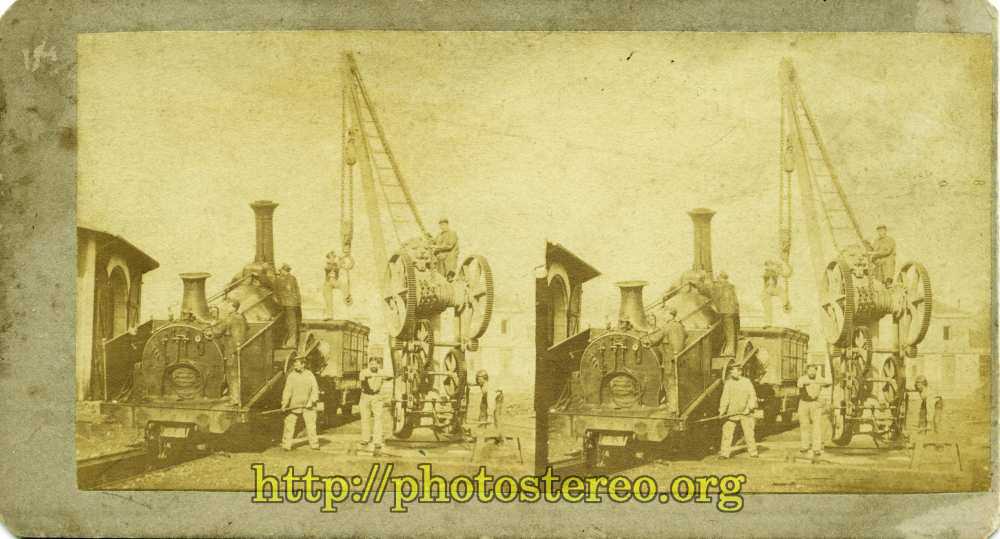 Réparation d'une locomotive (Steam engine reparing.) 