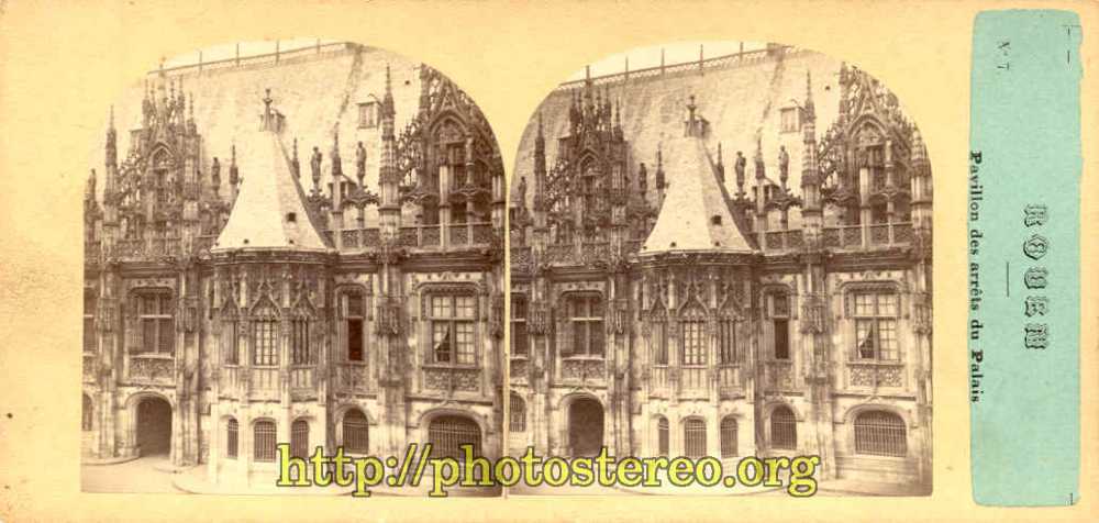 « Rouen N°7. Pavillon des arrêts du Palais » par Furne & Tournier (Rouen, part of the Law courts) 