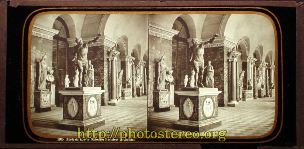 « 1805 - Musée du Louvre. Statue du gladiateur combattant »Par Ferrier & Soulier (Louvre museum. Statue of the gladiator fighting) 