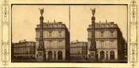 Paris - Place du Châtelet, La colonne du Palmier (fontaine). Série «Histoire monumentale et pittoresque stéréoscopique de la France» Vue N°57. Par Louis Camille d'Olivier.  {%[Indexation sur stereotheque.fr]https://www.stereotheque.fr/result,14498-0%} (Paris - Châtelet square, the Palm-tree column (fountain).) 