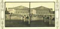 Paris - Le Palais du Corps-Législatif (Assemblée Nationale, Palais Bourbon). Pont de la Concorde.  Série «Histoire monumentale et pittoresque stéréoscopique de la France» Vue N°31. Par Louis Camille d'Olivier.  {%[Indexation sur stereotheque.fr]https://www.stereotheque.fr/result,14514-0%} (Paris - The parliament and Concorde bridge) 