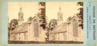 « Voyage en Bretagne. N°74 Kergoat (Finistère). L'Eglise, route de Douarnenez à Châteaulin. » Par Furne et Tournier (Tour in the french Brittany. Kergoat (Finistère). The church, road of Douarnenez at Châteaulin. By Furne and Tournier) 