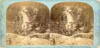 « Vues des Pyrénées. 58 - Cascade du pont d'Espagne         (environs de Cauterets) ». Tirage Ernest Lamy. DL 1868 (Pyrénées waterfall of the Spain bridge, near Cauterets. Edited by Ernest Lamy, deposed 1868.) 