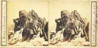 « N° 1856. Les Grands Mulets. (Mont Blanc) » par Braun. Alpinistes (Mont Blanc, mountaineers) 