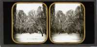 Versailles.  Effet de neige à Trianon. Photographe : Claude Marie Ferrier. (Versailles. Gardens of the castle. The Trianon under the snow.) 