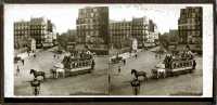 Paris - N°127. Gare de Strasbourg (maintenant gare de l'Est). Boulevard de Strasbourg, instantanée n[°]. Tramway hippomobile. (Paris. Strasbourg street. and Strasbourg Station (now East station. Tramway) 