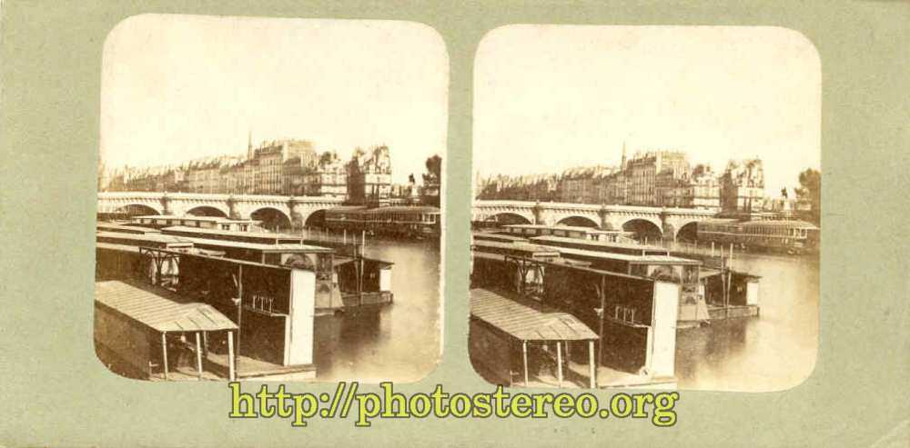 Paris - Le Pont Neuf. Etablissements de bains  {%[Indexation sur stereotheque.fr]https://www.stereotheque.fr/result,13521-0%} (Paris - The New Bridge. Baths) 