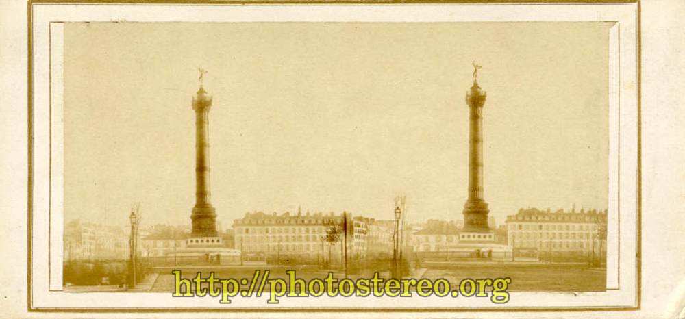 Paris - Place de la Bastille. Colonne de Juillet  {%[Indexation sur stereotheque.fr]https://www.stereotheque.fr/result,13555-0%} (Paris - Bastille square. August column.) 