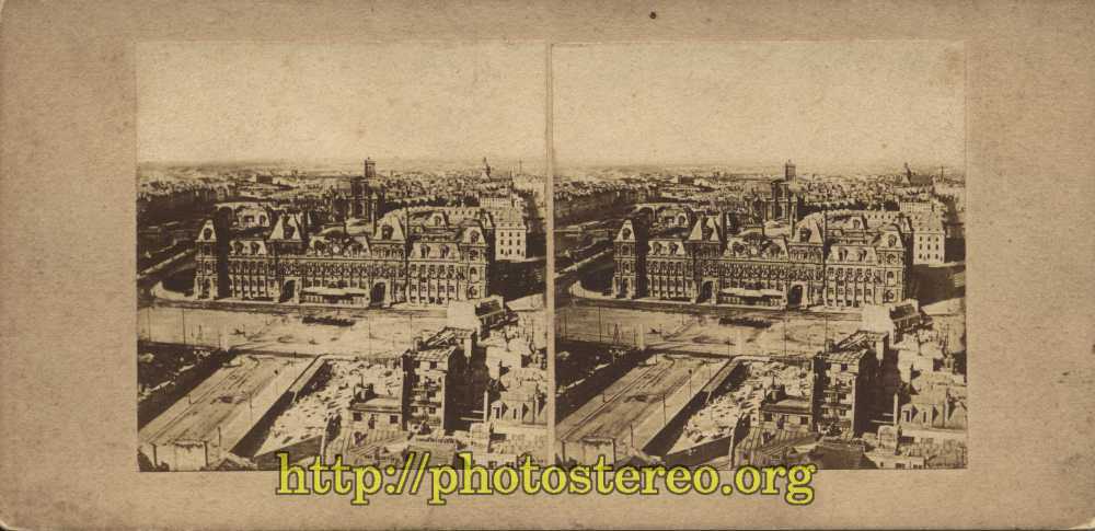 Paris - Place de l'Hôtel de ville, Avenue Victoria.  {%[Indexation sur stereotheque.fr]https://www.stereotheque.fr/result,14501-0%} (Paris - The town council. Victoria's avenue.) 