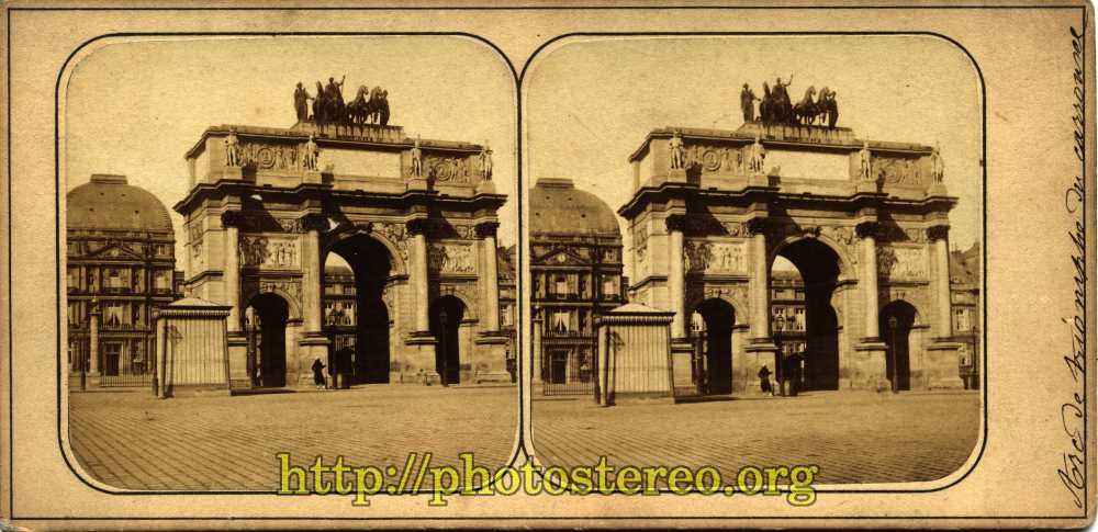 Paris. Arc de Triomphe du Carrousel.  {%[Indexation sur stereotheque.fr]https://www.stereotheque.fr/result,14516-0%} (Paris - Triumphal arch of the Carrousel.) 
