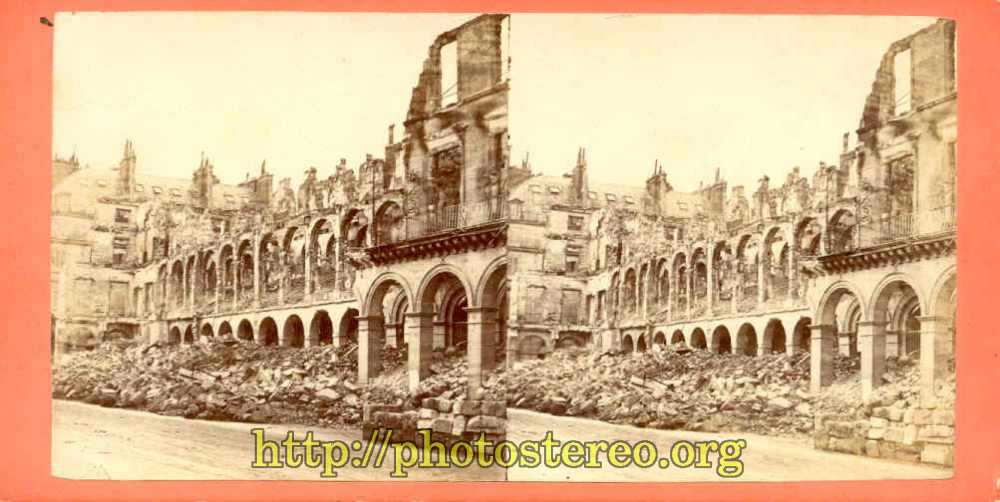 Paris - Commune de Paris. Ruines du Ministère des finances    {%[Indexation sur stereotheque.fr]https://www.stereotheque.fr/result,13426-0%} (Paris - the uprising of Paris (1871). Ruins of the treasury department) 