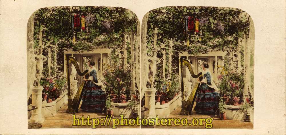 Harpiste dans un jardin (Harpist in a garden) 