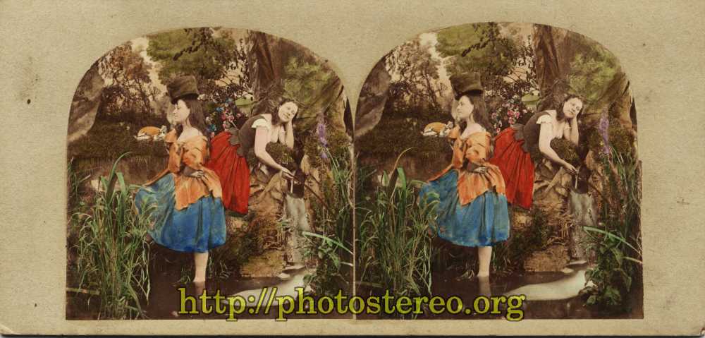 Scène campagnarde. Jeunes paysannes au bord d'un ruisseau (Young country-women at the edge of a brook) 