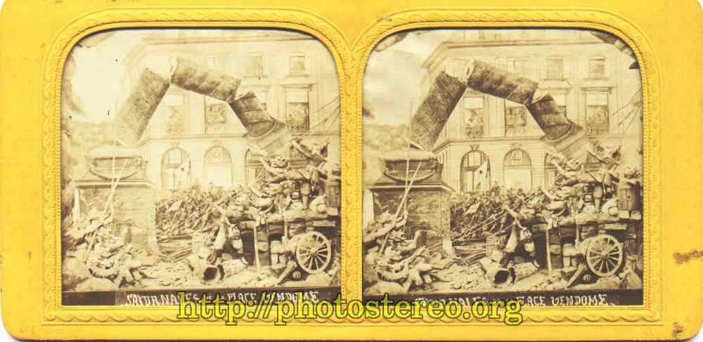 Paris - Commune de Paris.  « Saturnales de la Place Vendôme». Série Le sabbat rouge. Attribuée à Jules Raudnitz (Paris - the uprising of Paris (1871). Saturnalia at Vendome Place) 
