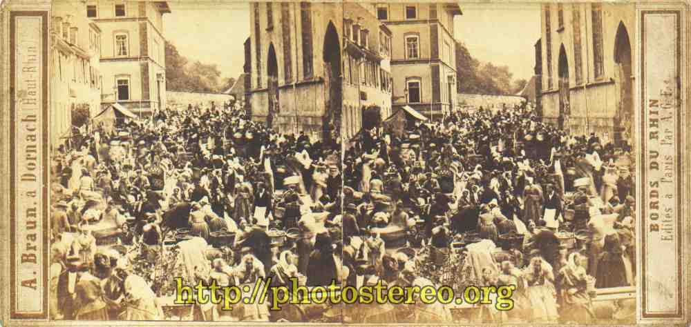 Allemagne - «895 - Marché de Bade » «Bords du Rhin »  par Braun. Baden-Baden (Germany - Market of Baden Baden) 