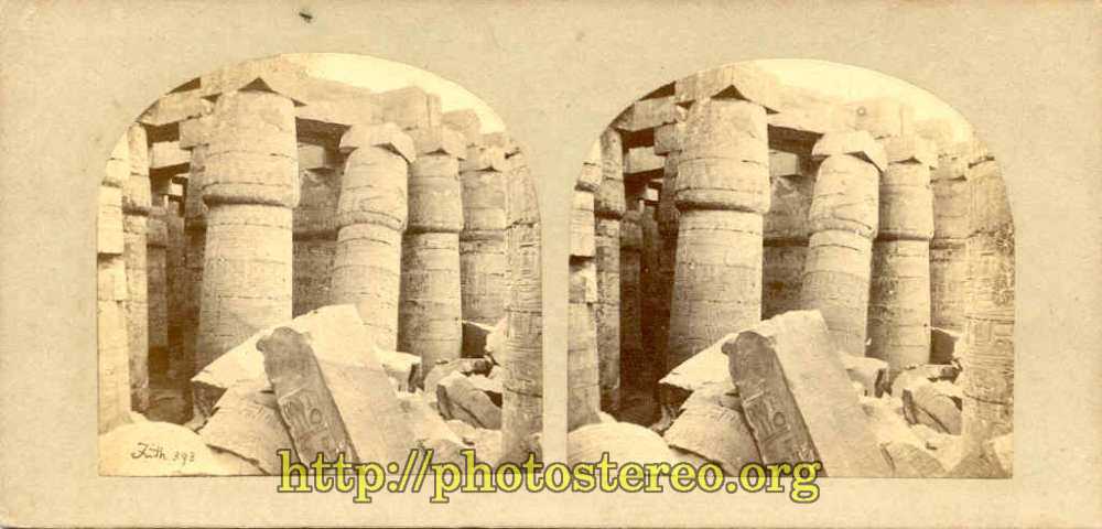 Egypte & Nubie. Vue d'une partie de la grande salle à Karnak. N°393. Par Frith (« Views in Egypt and Nubia. N° 393. Grat hall of columns at Karnac ») 