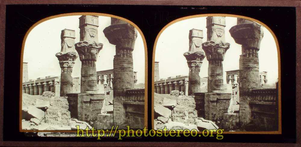 Egypte et Nubie - « 2331 - Ruines prises dans l'ile de Philae, N°3 » par Frith (N°331), ed Ferrier & Soulier (Egypt. and Nubia -  Ruins in Philae island.) 