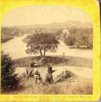 Paris - « N°72 - Panorama pris de la Cascade dans le Bois de Boulogne à Paris. » Attribué à William England. (Paris - Panoramic view from the waterfall in the wood of Boulogne at Paris. Photographer assumed : William England) 